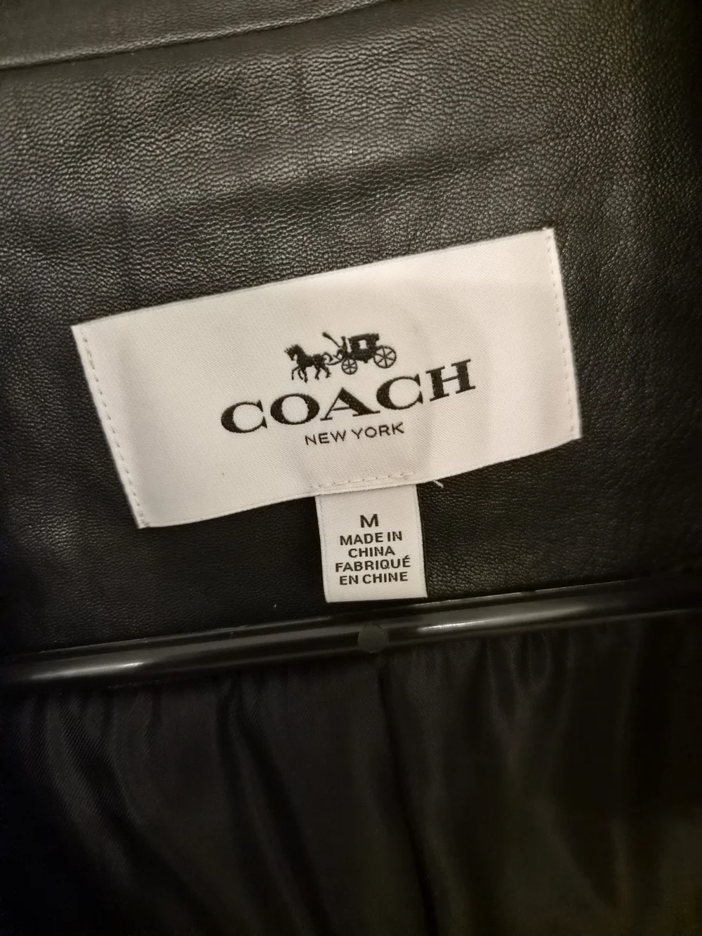 COACH Women's Black Leather Moto Jacket